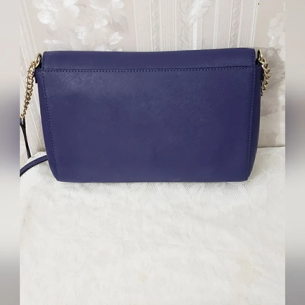 Kate Spade Chain Crossbody Bag EUC Purplish Blue